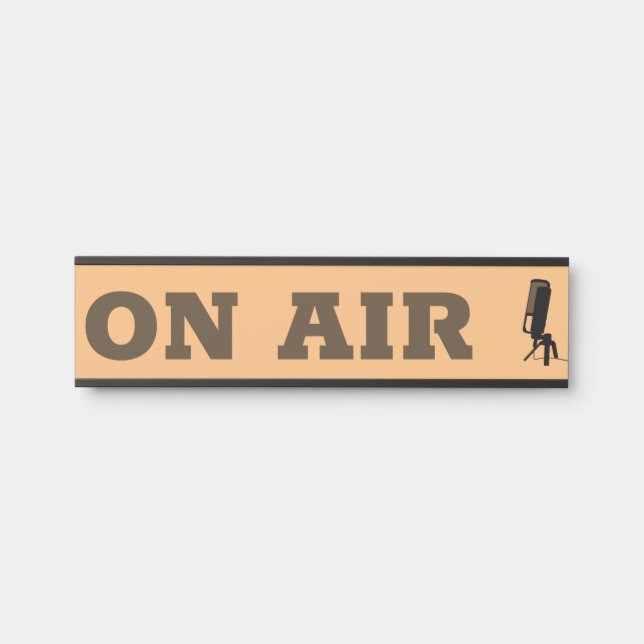 Stylish Microphone, On Air Door Sign (Front)