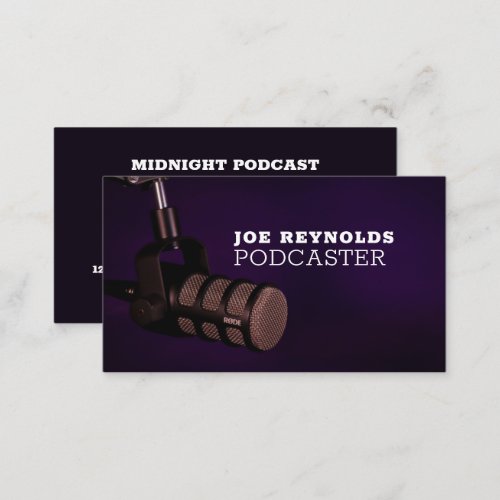 Stylish Microphone Podcaster Podcast Business Card