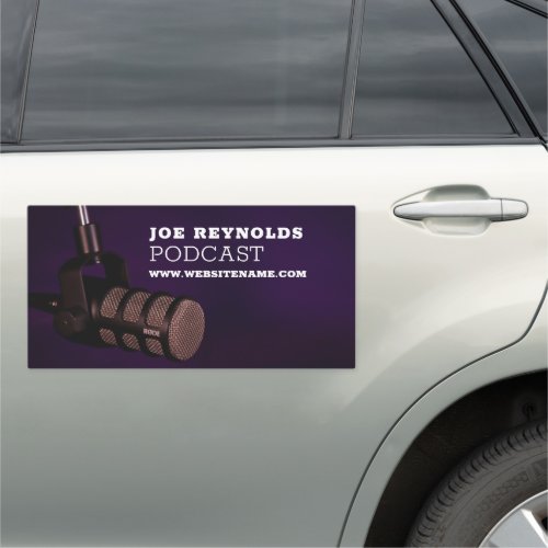 Stylish Microphone Podcaster Podcast Car Magnet