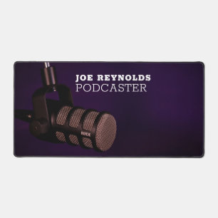 Stylish Microphone, Podcaster, Podcast Desk Mat