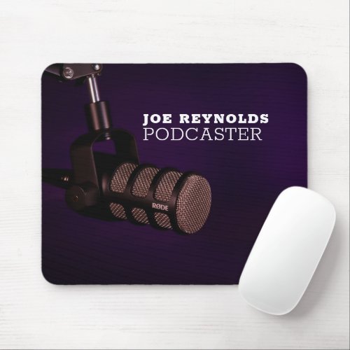Stylish Microphone Podcaster Podcast Mouse Pad