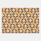 Stylish Mid Century Mod Geometric Shapes in Brown Wrapping Paper Sheets (Front 3)