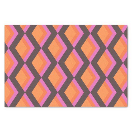 Stylish Mid Century Mod Pattern in Pink and Brown  Tissue Paper