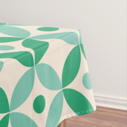 Stylish Mid Mod Geometric Pattern in Green Tablecloth