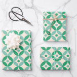 Stylish Mid Mod Geometric Pattern in Green  Wrapping Paper Sheets<br><div class="desc">Stylish Mid Mod Geometric Pattern in Green Wrapping Paper Sheets</div>