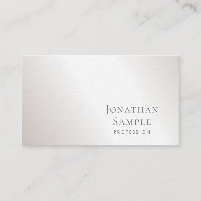 Stylish Minimal Design Silver Luxury Excellent Business Card (Front)