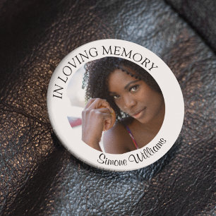Stylish Minimal In Loving Memory Photo Button