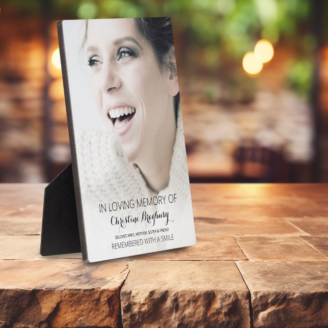 Stylish Minimal In Loving Memory Photo Plaque (Creator Uploaded)