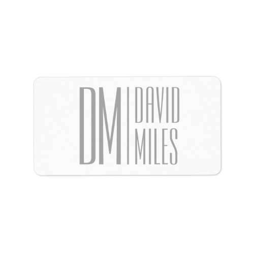 Stylish Minimal  Modern Grey Initials  Name Logo Label