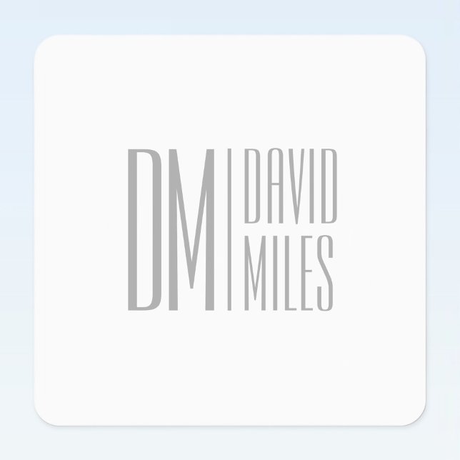 Stylish Minimal & Modern Grey Initials & Name Logo Labels (Creator Uploaded)