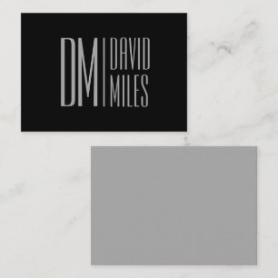 Stylish Minimal & Modern Grey Initials & Name Logo Note Card