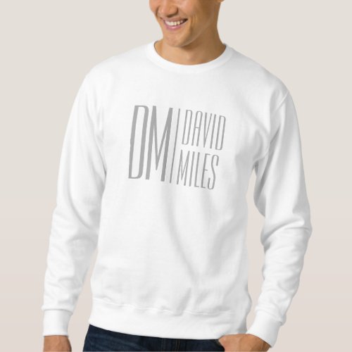 Stylish Minimal  Modern Grey Initials  Name Logo Sweatshirt