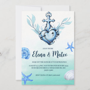 stylish minimal nautical wedding invitations
