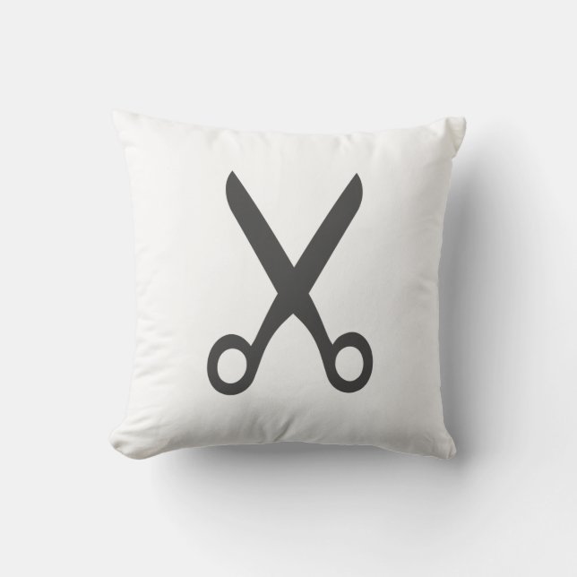 Stylish Minimalism White Black Scissors Cushion (Front)
