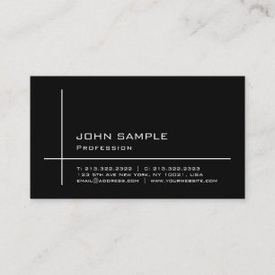 Stylish Minimalist Black And White Smart Plain Business Card