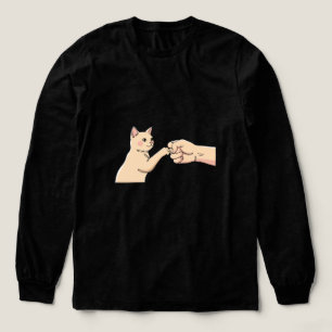 Stylish Minimalist Cat Fist Bump T-Shirt Tri-Blend Shirt