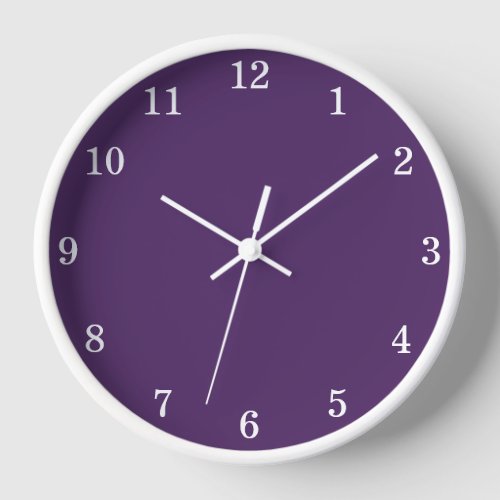 Stylish Minimalist Dark Purple Wall Clock