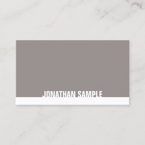 Stylish Minimalist Design Brown White Plain Trendy Business Card