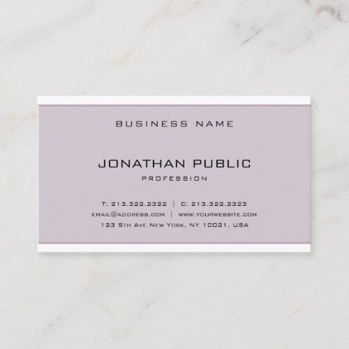Stylish Minimalist Design Modern Simple Purple Business Card