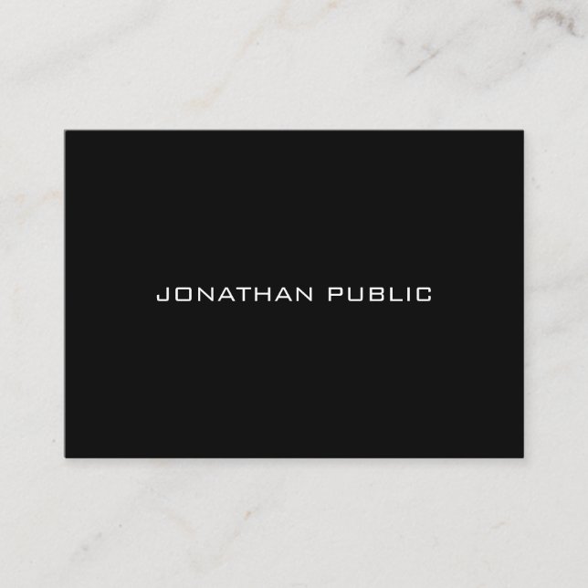 Stylish Minimalist Elegant Black Simple Modern Business Card (Front)