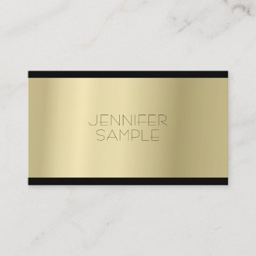 Stylish Minimalist Glamour Gold Look Plain Luxury Business Card