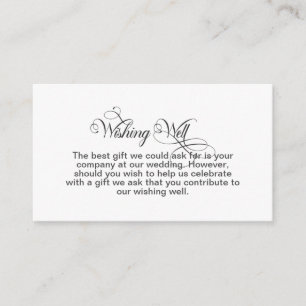 Stylish Minimalist Grey Text Wedding Wishing Well Enclosure Card