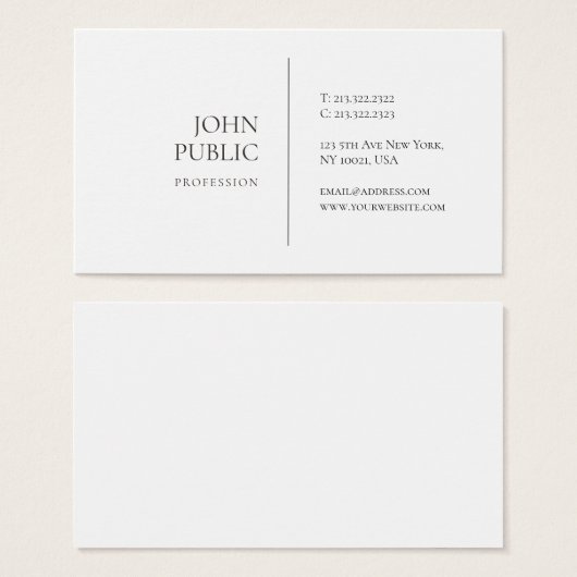 Stylish Minimalist Modern Professional Simple Chic (Front & Back)