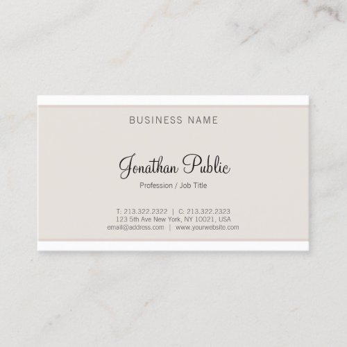 Stylish Minimalist Modern Simple Elegant Plain Top Business Card