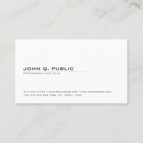 Stylish Minimalist Modern Smart Plain Matte Business Card