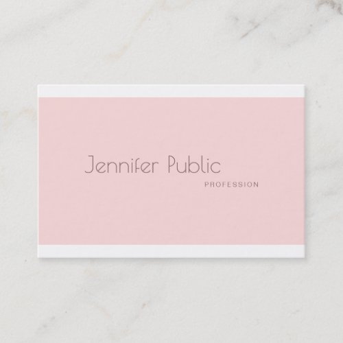 Stylish Minimalist Modern Trendy Plain Blush Pink Business Card