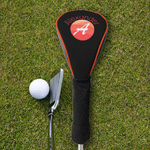 Stylish minimalist monogram colored letter A Golf Head Cover