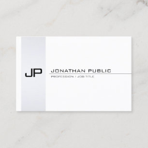 Stylish Minimalist Monogram Modern Sleek Plain Business Card