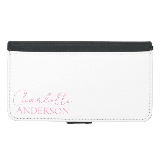 Stylish Minimalist Monogram Name  Samsung Galaxy Wallet Case (Front (Horizontal))