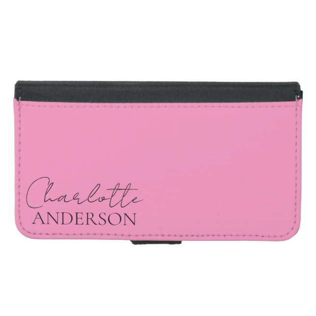Stylish Minimalist Monogram Name  Samsung Galaxy Wallet Case (Front (Horizontal))