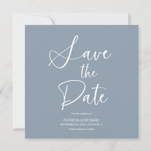 Stylish Minimalist Non Photo Wedding Save The Date Invitation