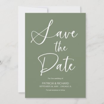 Stylish Minimalist Non Photo Wedding Save The Date Invitation by StampsbyMargherita at Zazzle