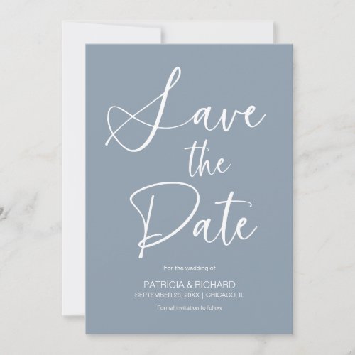 Stylish Minimalist Non Photo Wedding Save The Date Invitation