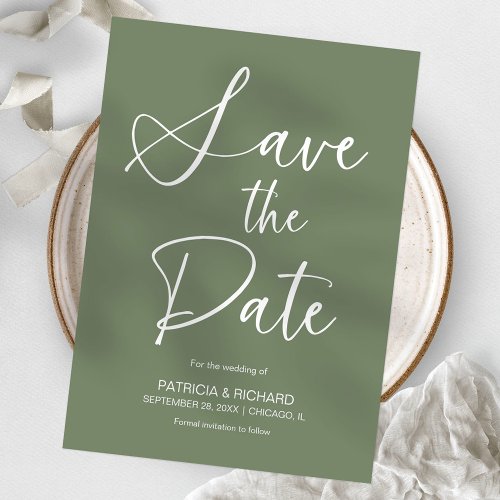 Stylish Minimalist Non Photo Wedding Save The Date Invitation