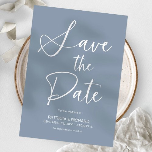 Stylish Minimalist Non Photo Wedding Save The Date Invitation