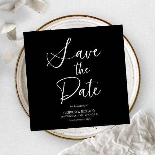 Stylish Minimalist Non Photo Wedding Save The Date Invitation