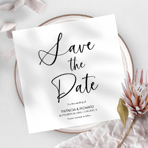Stylish Minimalist Non Photo Wedding Save The Date Invitation