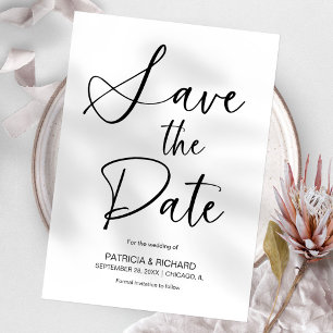 Stylish Minimalist Non Photo Wedding Save The Date Invitation