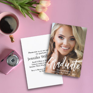 stylish minimalist photo graduation 2026 party invitation