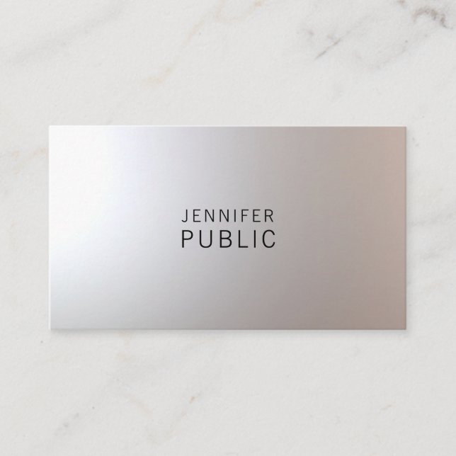 Stylish Minimalist Professional Modern Fine Plain Business Card (Front)