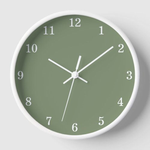 Stylish Minimalist Sage Green Wall Clock