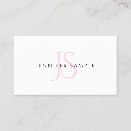 Stylish Minimalist Template Pink Monogram Modern Business Card