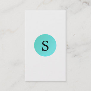 Stylish Minimalist Turquoise Monogram Emblem 2 Business Card