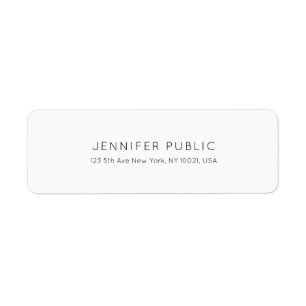 Stylish Minimalist White Plain Professional Modern Label