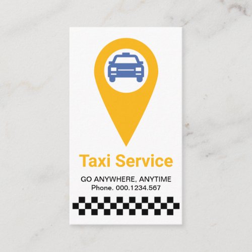 Stylish Minimalist Yellow Taxi Location Cab Driver Business Card