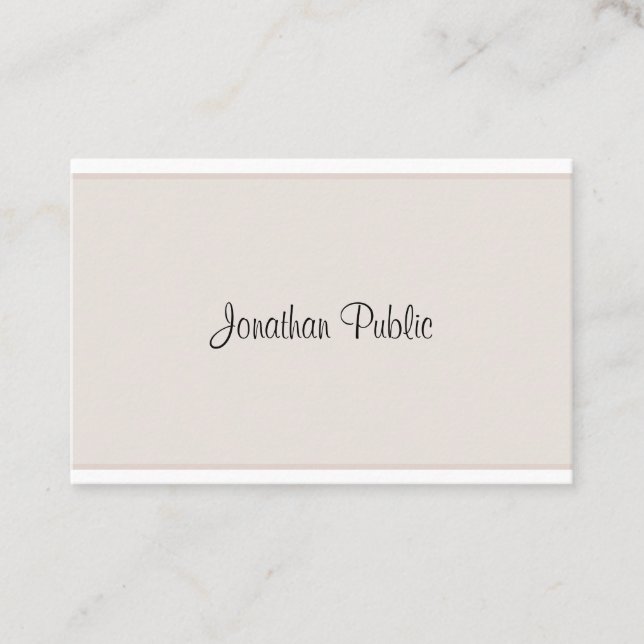 Stylish Minimalistic Elegant Simple Modern Plain Business Card (Front)